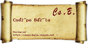 Csépe Béla névjegykártya