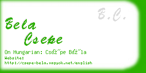 bela csepe business card